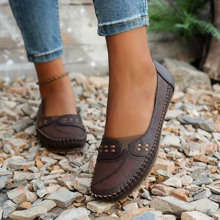 Women's Orthopedic Cutout Loafers Cushioned Insole Slip On