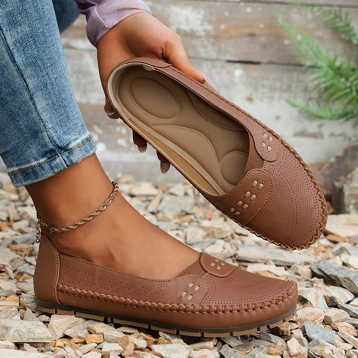 Women's Orthopedic Cutout Loafers Cushioned Insole Slip On