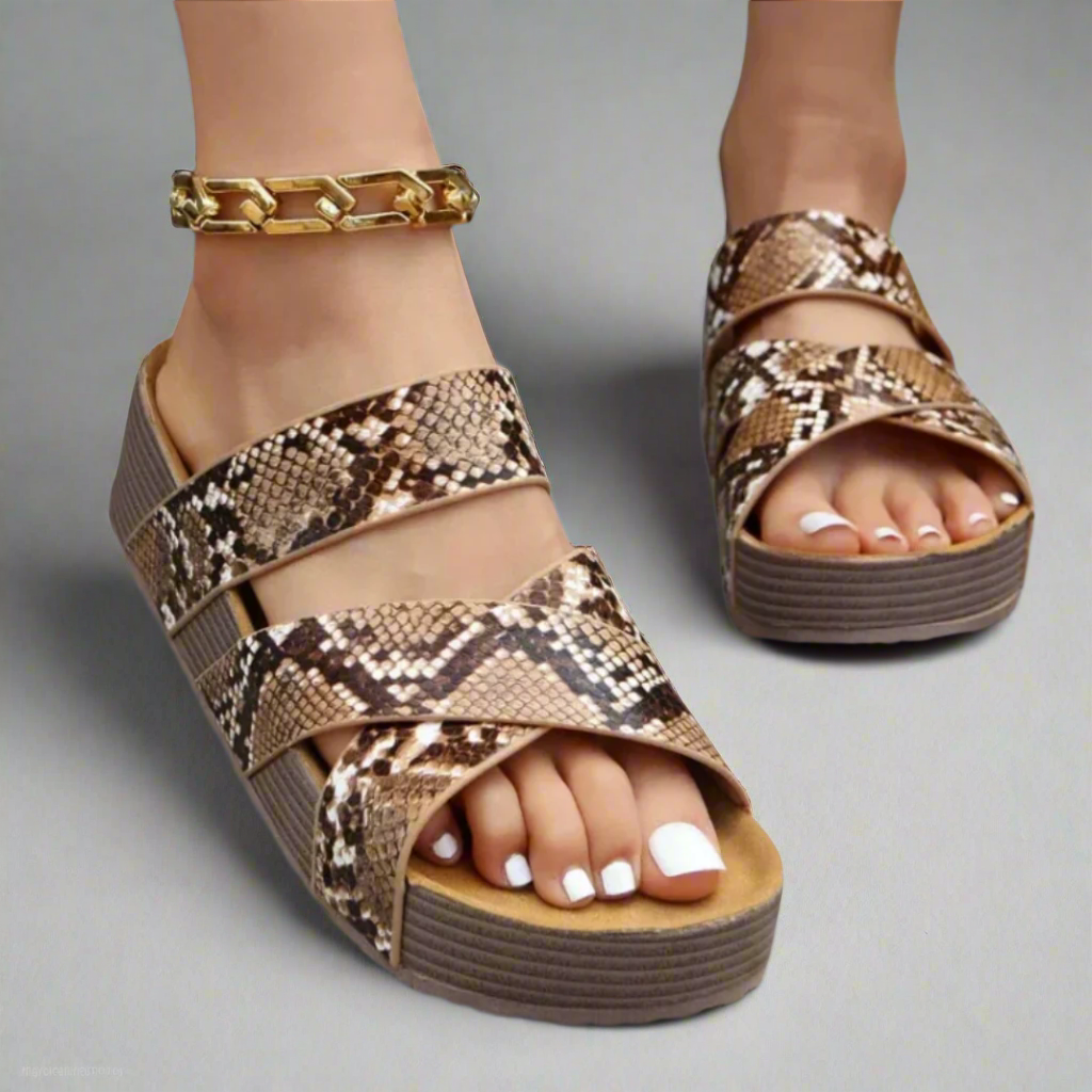 Women's Orthopaedic Slip-On Crisscross Platform Sandals
