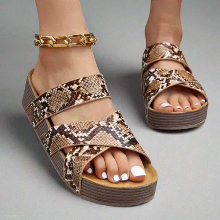 Women's Orthopaedic Slip-On Crisscross Platform Sandals