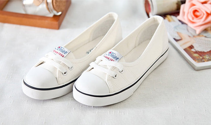 Women's Canvas Lace-Up Flat Shoes Breathable Everyday