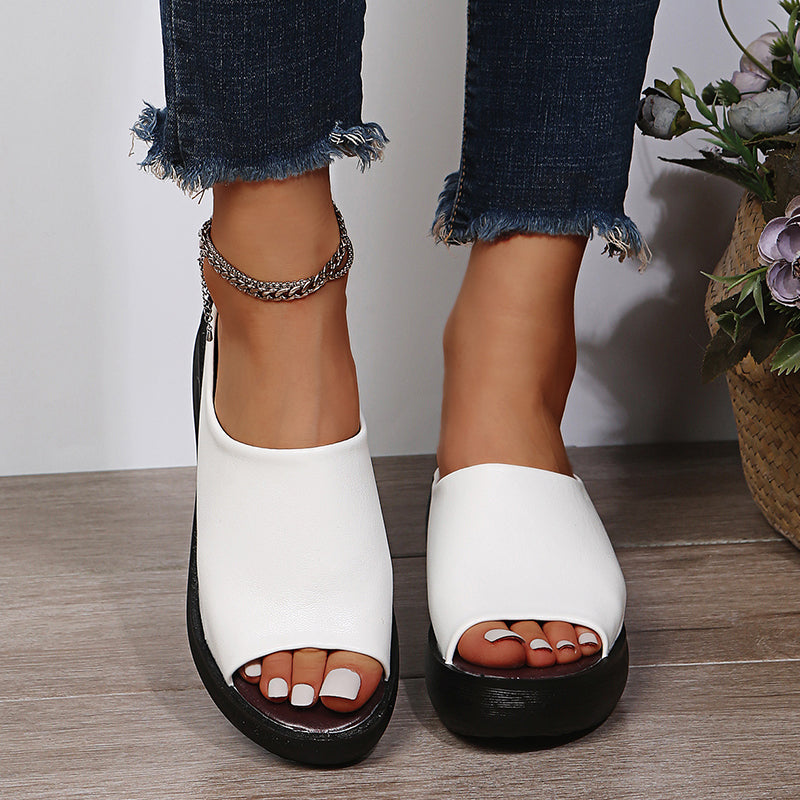 Women's Orthopaedic Platform Wedge Mule Sandals Slip-On