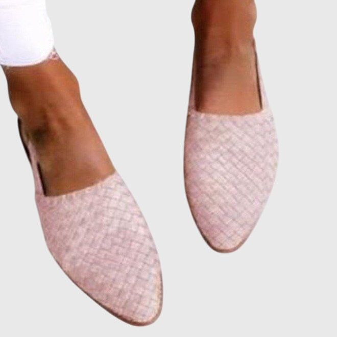 Women's Orthopedic Woven Pointed Toe Loafer Shoes Flat