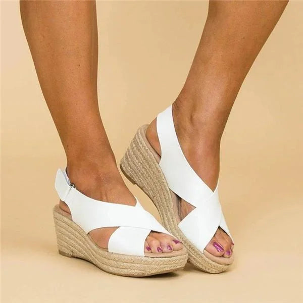 Women's Orthopedic Espadrille Wedge Sandals Ankle Strap