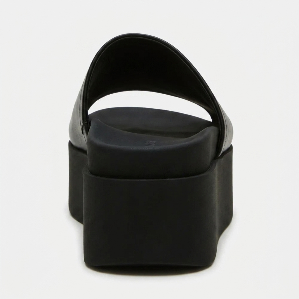 Women's Leather Platform Slide Sandals