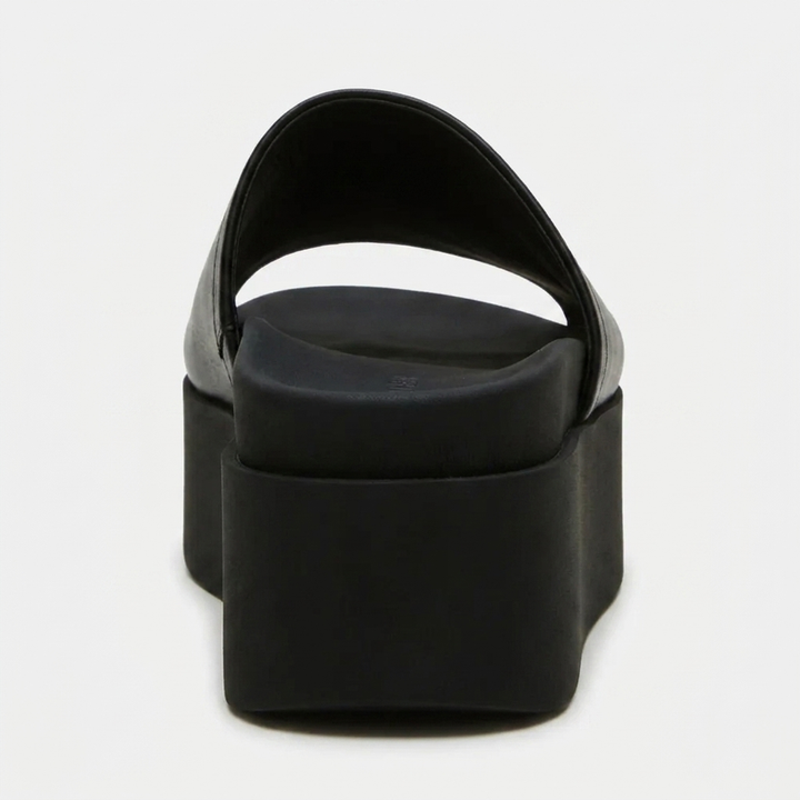 Women's Leather Platform Slide Sandals