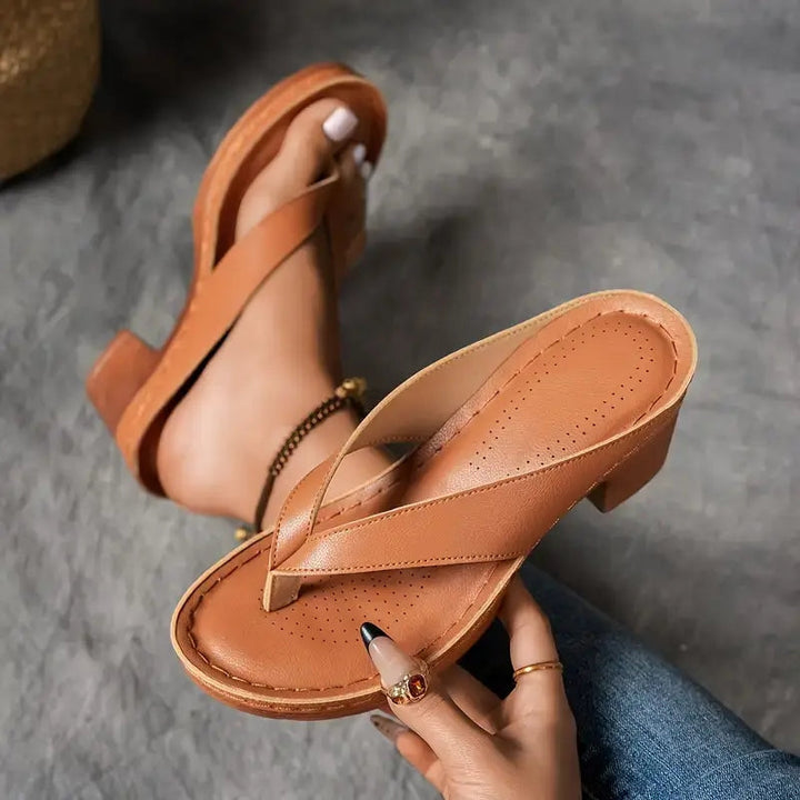 Women's Orthopaedic Block Heel Mule Sandals