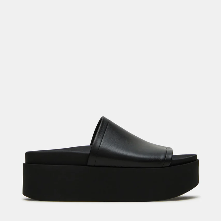 Women's Leather Platform Slide Sandals