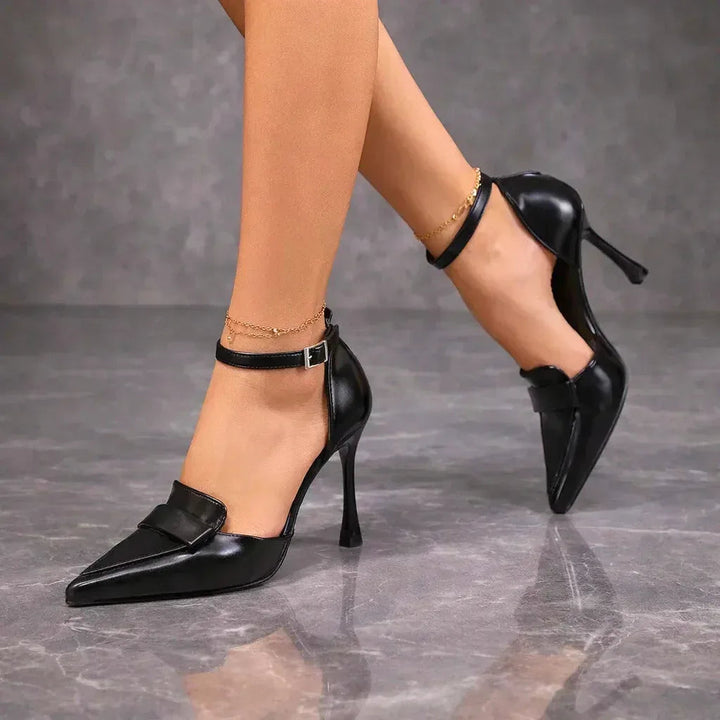 Women's Pointed Toe Ankle Strap Buckle Heels