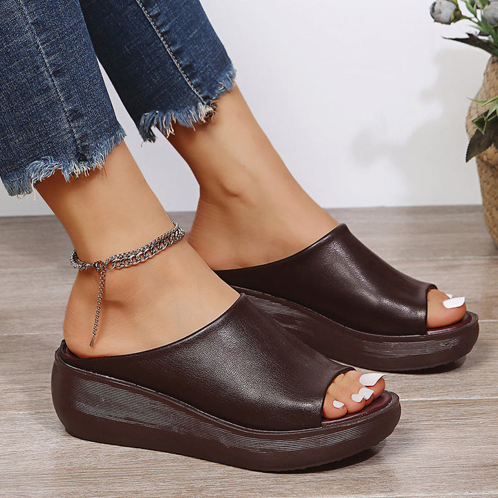 Women's Orthopaedic Platform Wedge Mule Sandals Slip-On