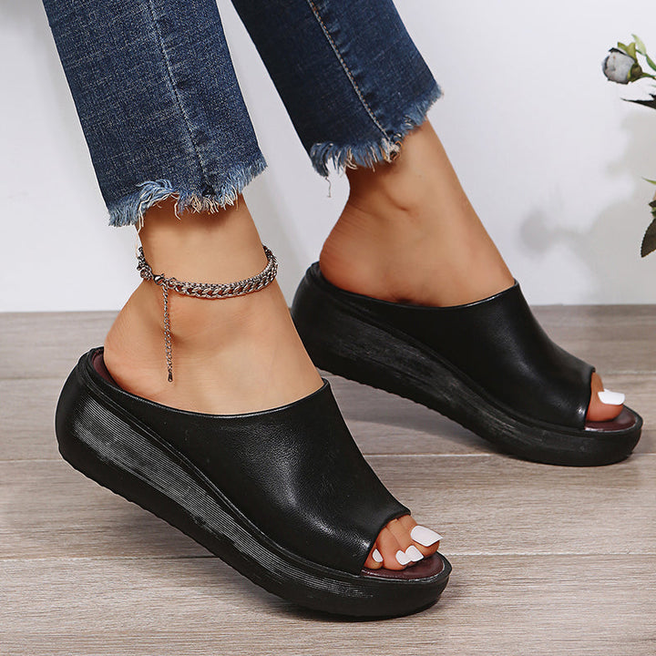 Women's Orthopaedic Platform Wedge Mule Sandals Slip-On