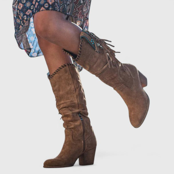 Women's Boho Supportive Boots with Ankle Coverage and Sturdy Sole
