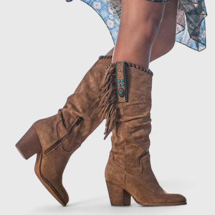 Women's Boho Supportive Boots with Ankle Coverage and Sturdy Sole