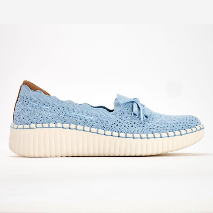 Women's Knit Scalloped Collar Memory Foam Loafers