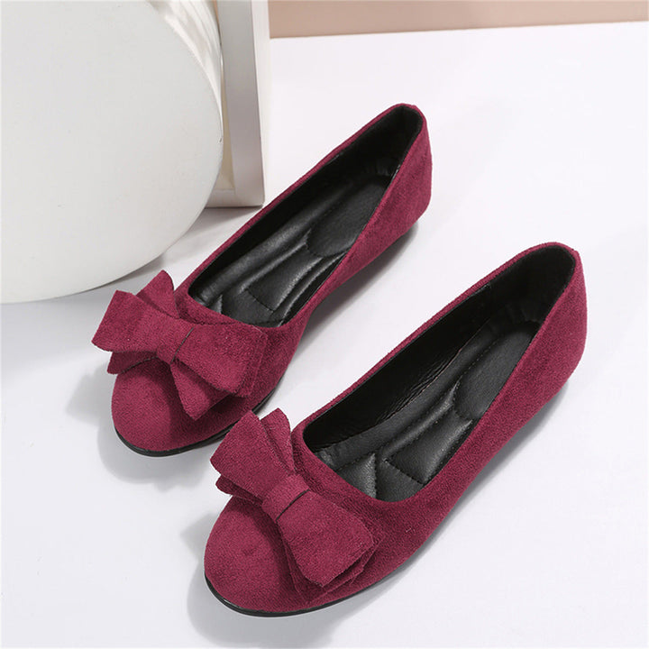Women's Orthopaedic Bow Detail Suede Ballet Shoes
