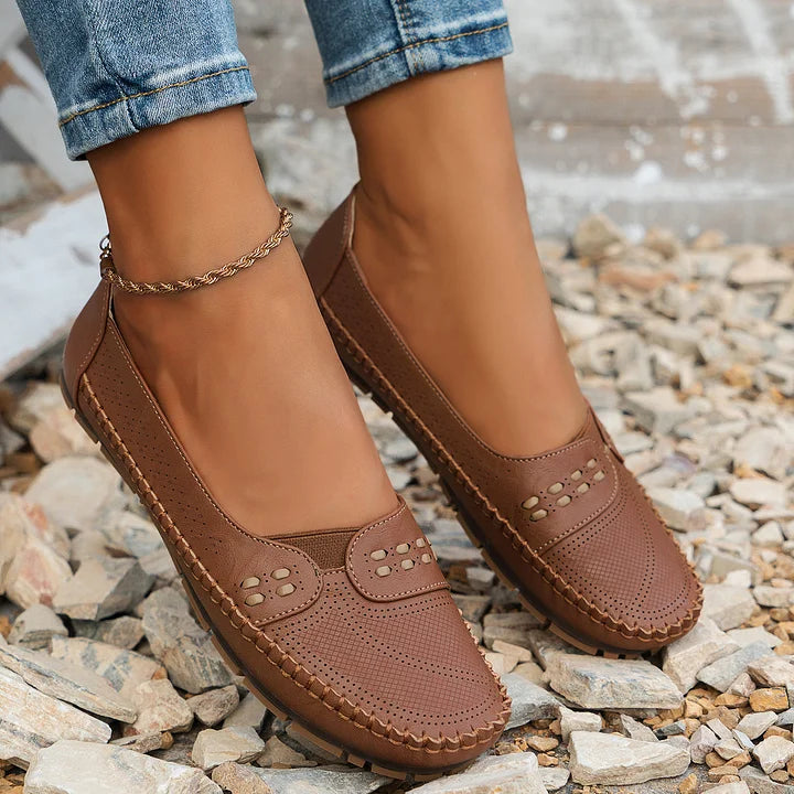 Women's Orthopedic Cutout Loafers Cushioned Insole Slip On