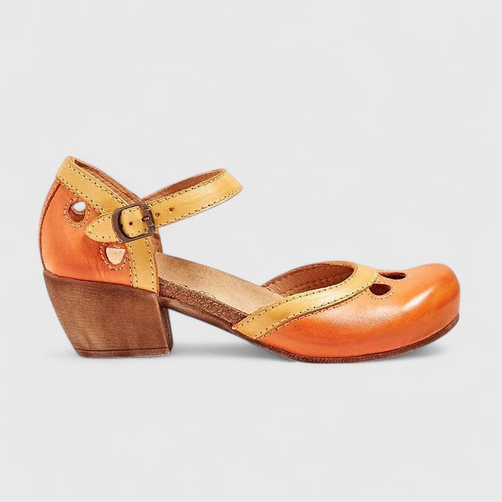 Women's Orthopaedic Cutout Buckle Strap Block Heel Sandals
