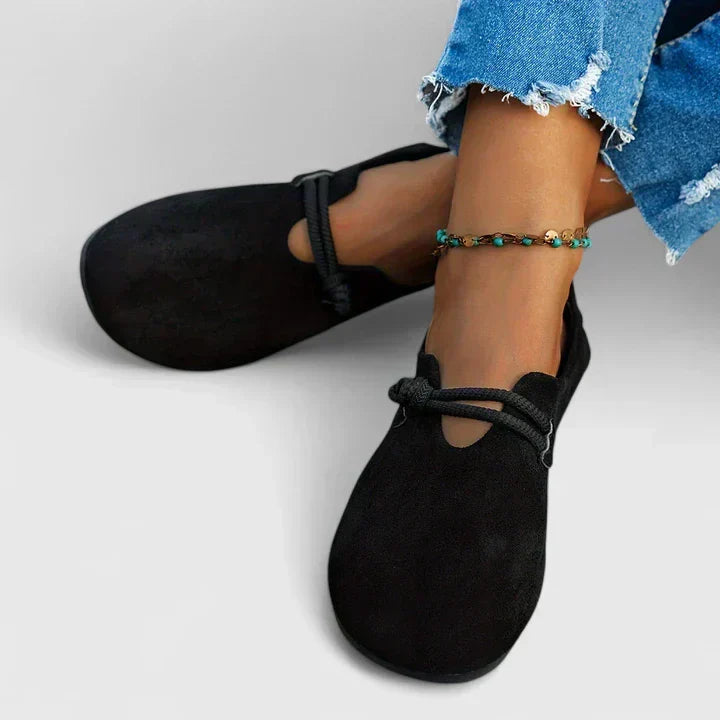 Women's Orthopaedic Suede Loafers Rope Detail Cutout