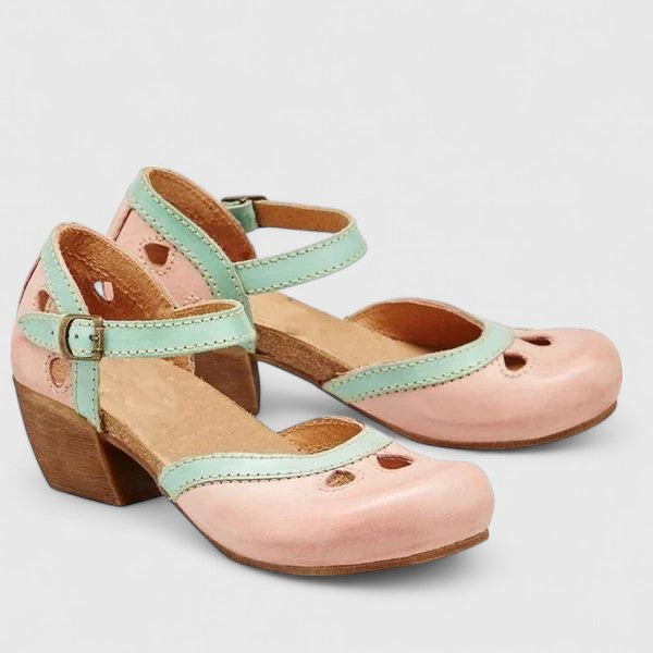 Women's Orthopaedic Cutout Buckle Strap Block Heel Sandals