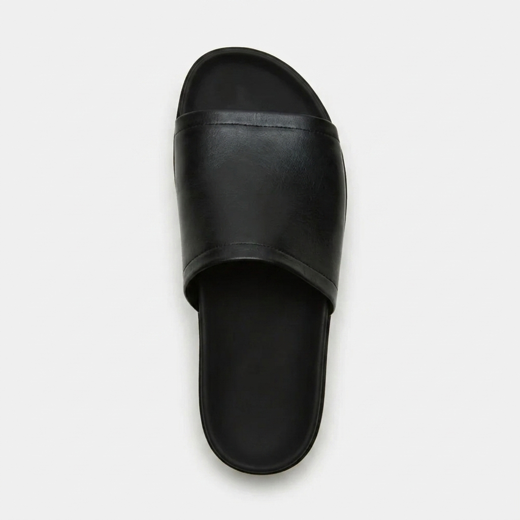 Women's Leather Platform Slide Sandals