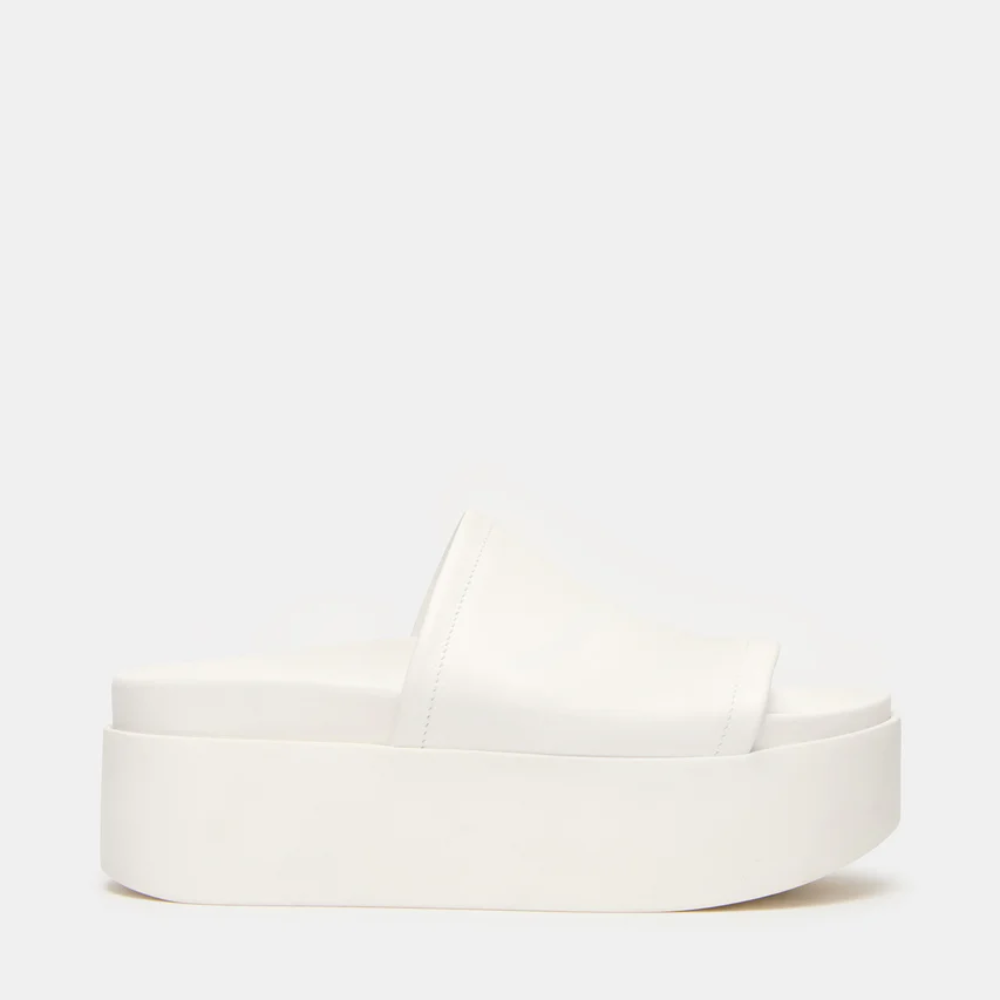 Women's Leather Platform Slide Sandals
