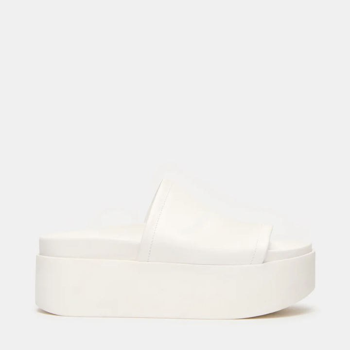 Women's Leather Platform Slide Sandals