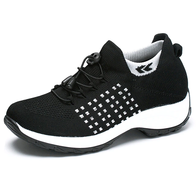 Women's Orthopaedic Knit Shoes Platform Lace Up Wide Fit