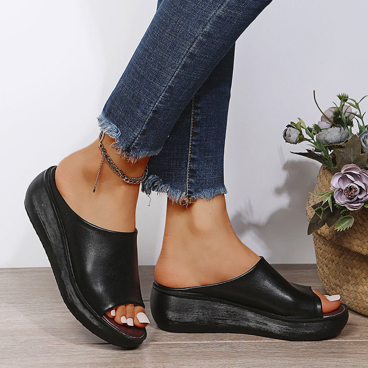 Women's Orthopaedic Platform Wedge Mule Sandals Slip-On
