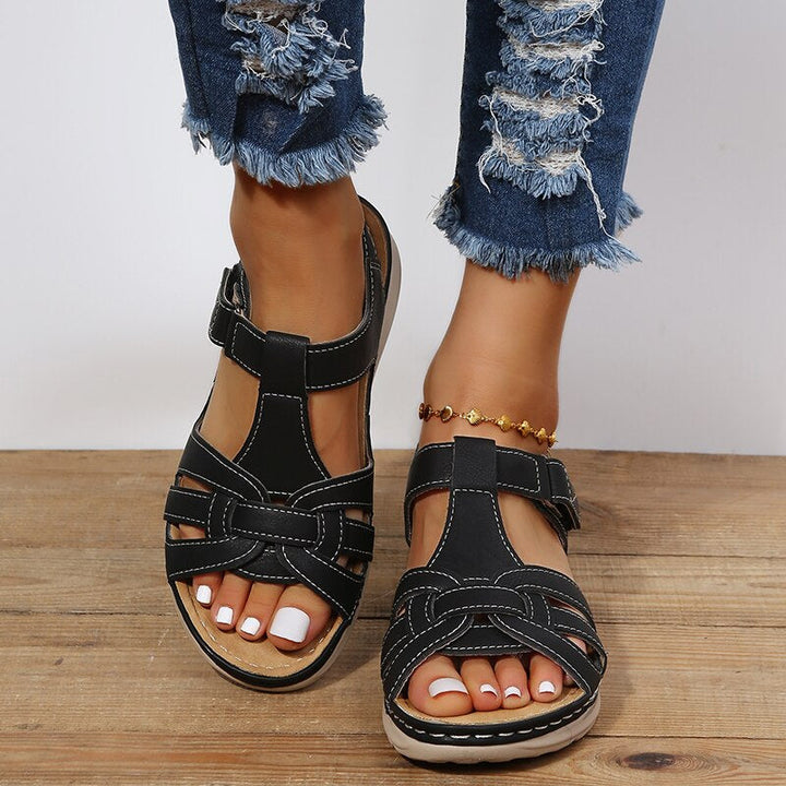Women's Orthopaedic Arch Support Sandals Velcro Cutout Flat