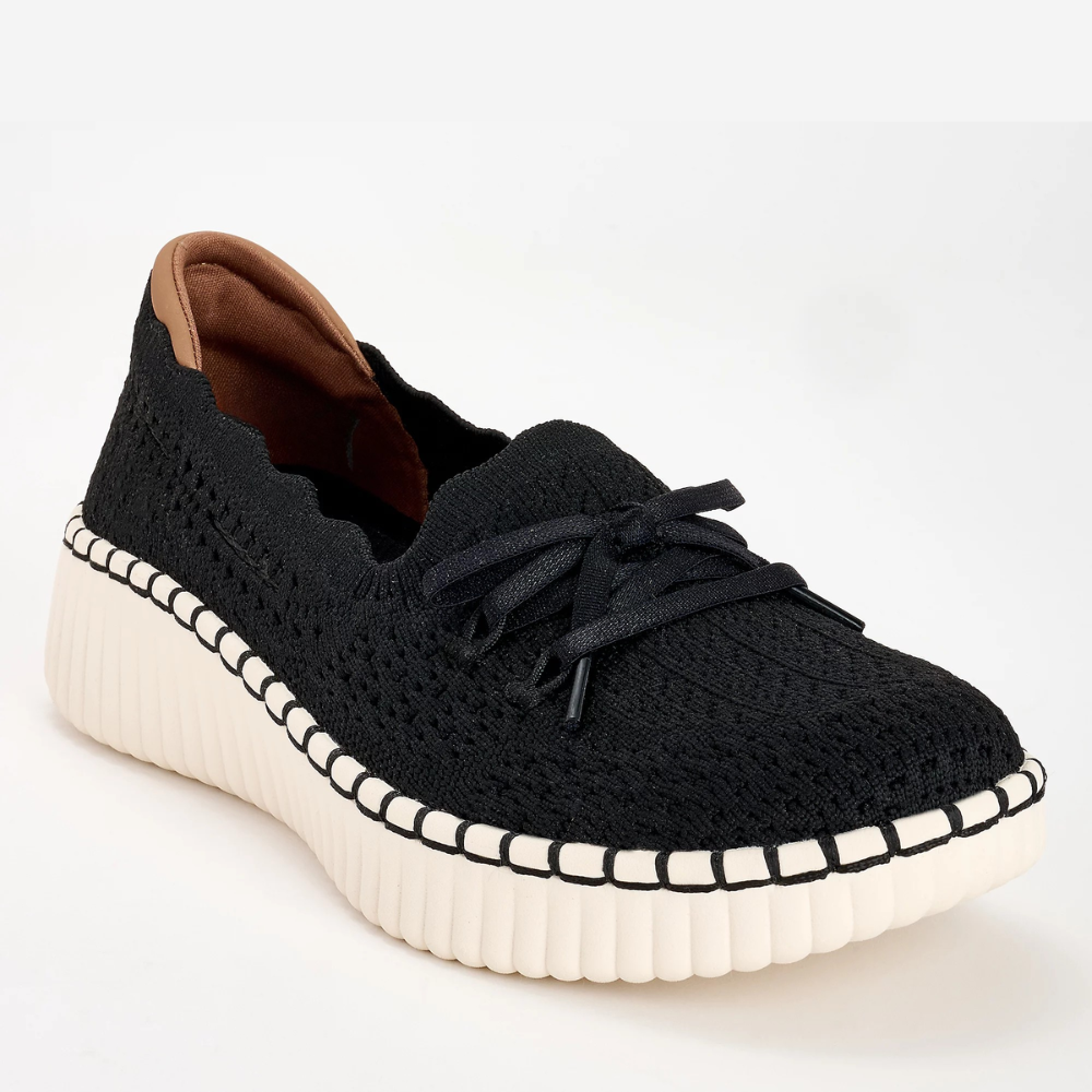 Women's Knit Scalloped Collar Memory Foam Loafers