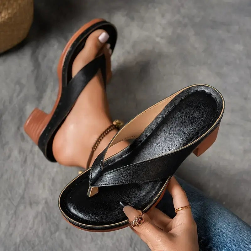 Women's Orthopaedic Block Heel Mule Sandals