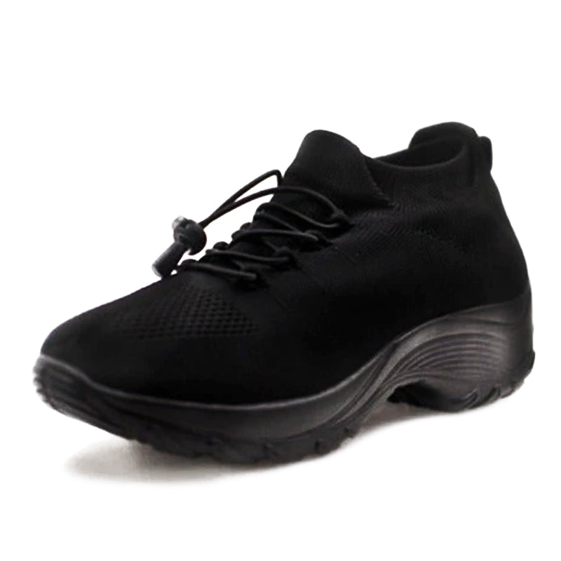 Women's Orthopaedic Knit Shoes Platform Lace Up Wide Fit