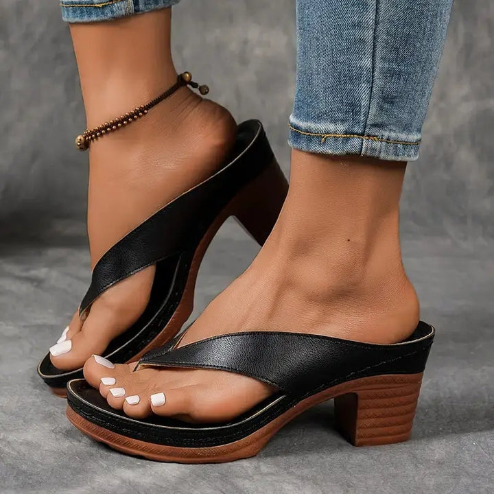 Women's Orthopaedic Block Heel Mule Sandals