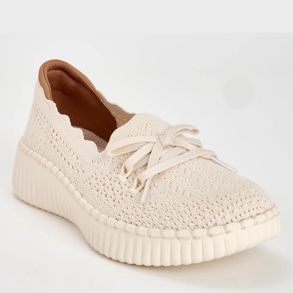 Women's Knit Scalloped Collar Memory Foam Loafers