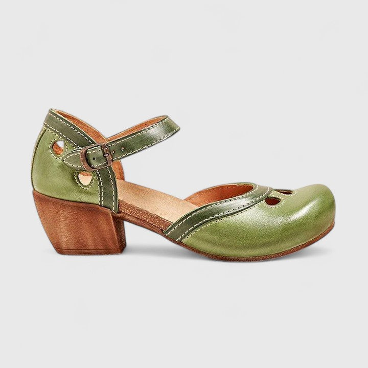 Women's Orthopaedic Cutout Buckle Strap Block Heel Sandals