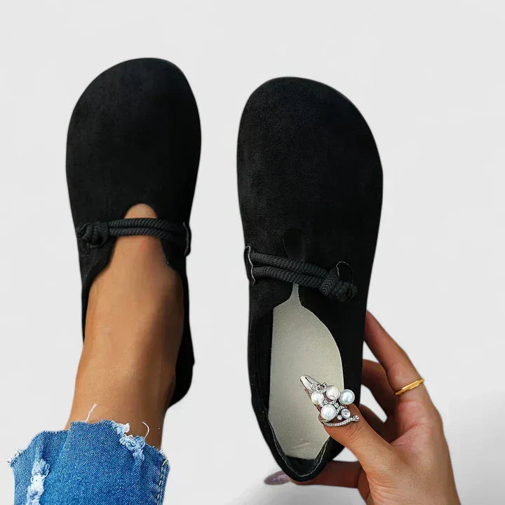 Women's Orthopaedic Suede Loafers Rope Detail Cutout