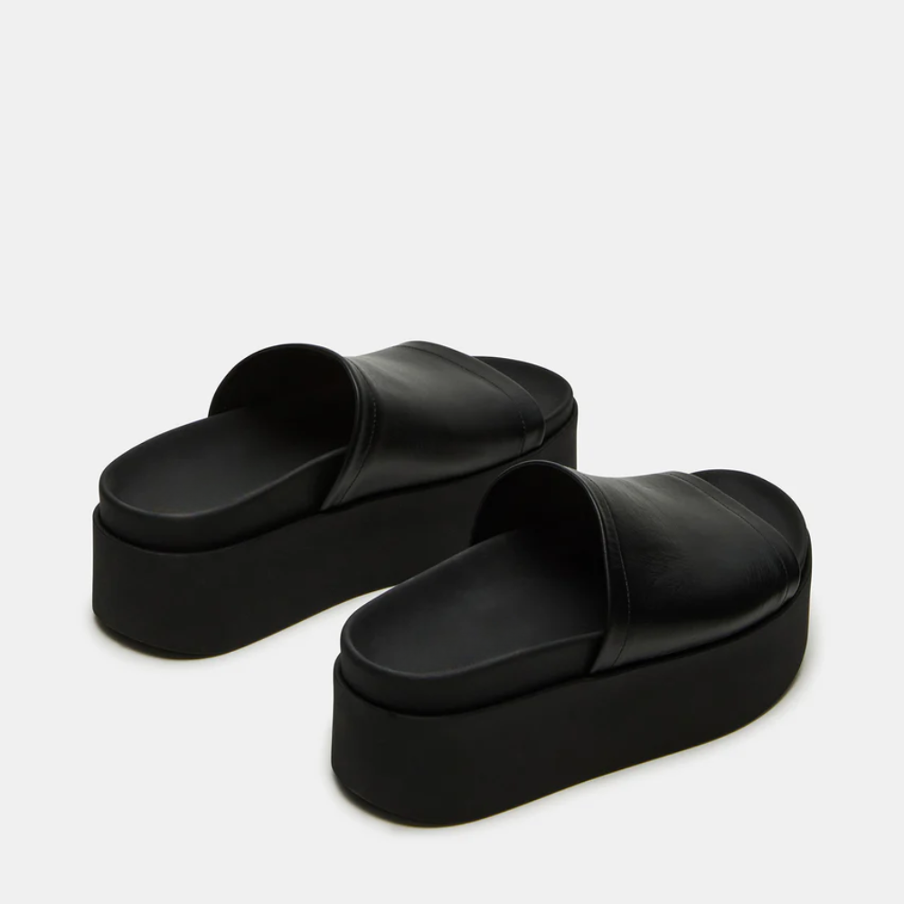 Women's Leather Platform Slide Sandals