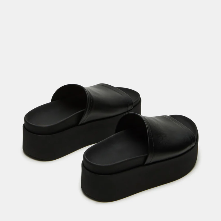 Women's Leather Platform Slide Sandals