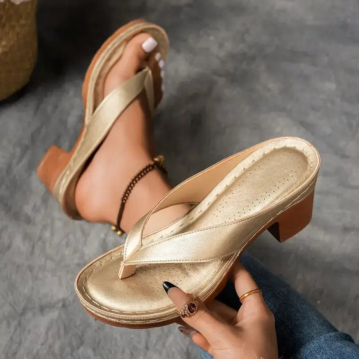 Women's Orthopaedic Block Heel Mule Sandals