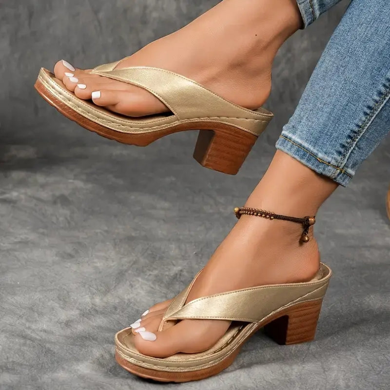 Women's Orthopaedic Block Heel Mule Sandals