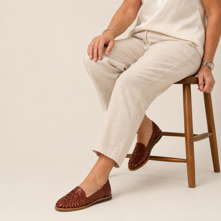 Women's Orthopaedic Flat Woven Leather Sandals