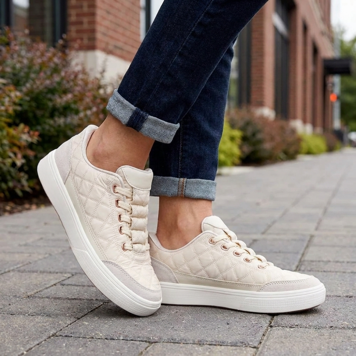 Women's Quilted Orthopaedic Lace-Up Platform Shoes