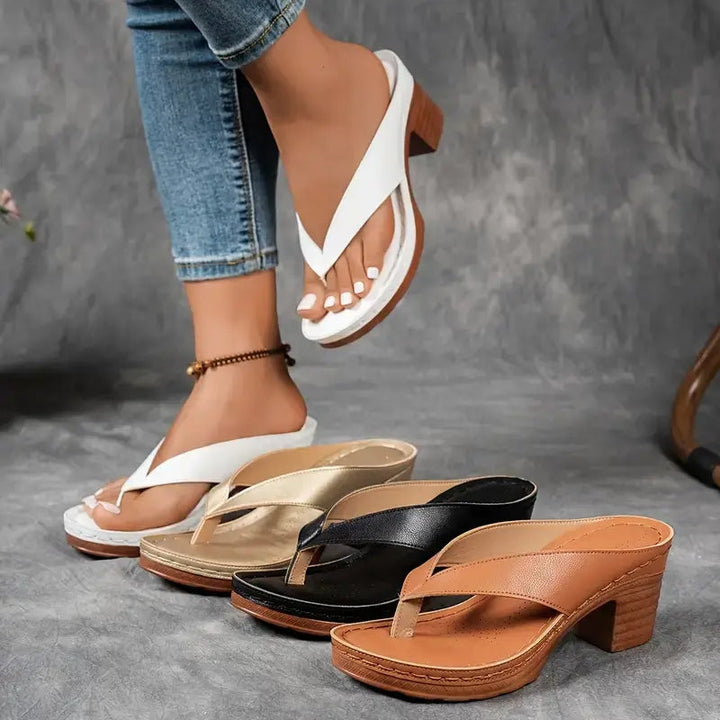 Women's Orthopaedic Block Heel Mule Sandals