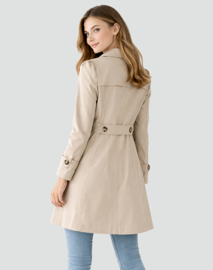 Women's Trench Coat Slim Fit Lightweight Classic Notched Collar