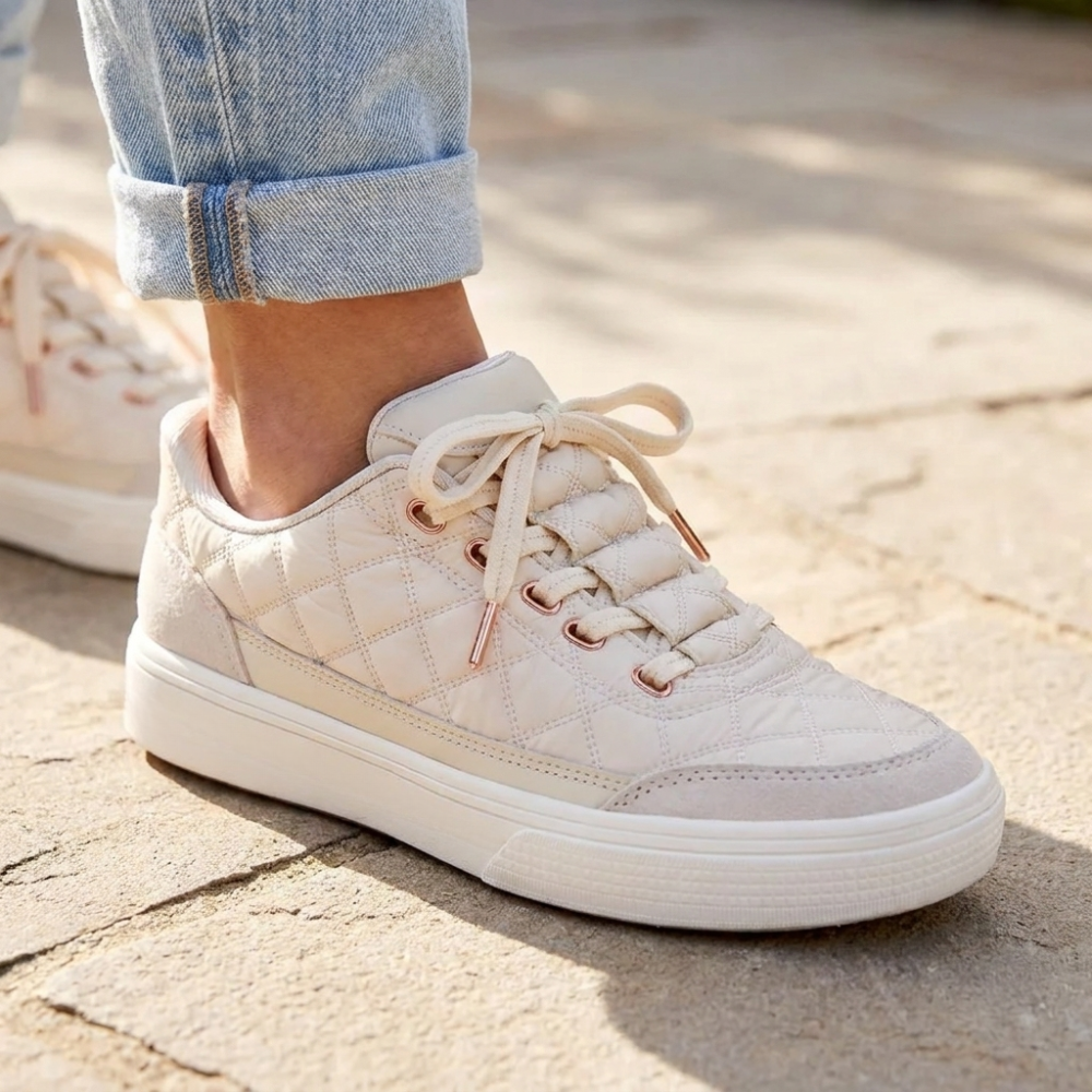 Women's Quilted Orthopaedic Lace-Up Platform Shoes