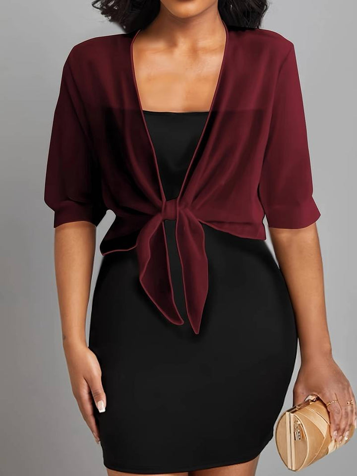 Women's Sheer Tie Front Cardigan Open Front Cover Up
