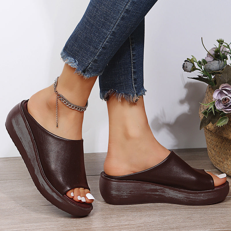 Women's Orthopaedic Platform Wedge Mule Sandals Slip-On