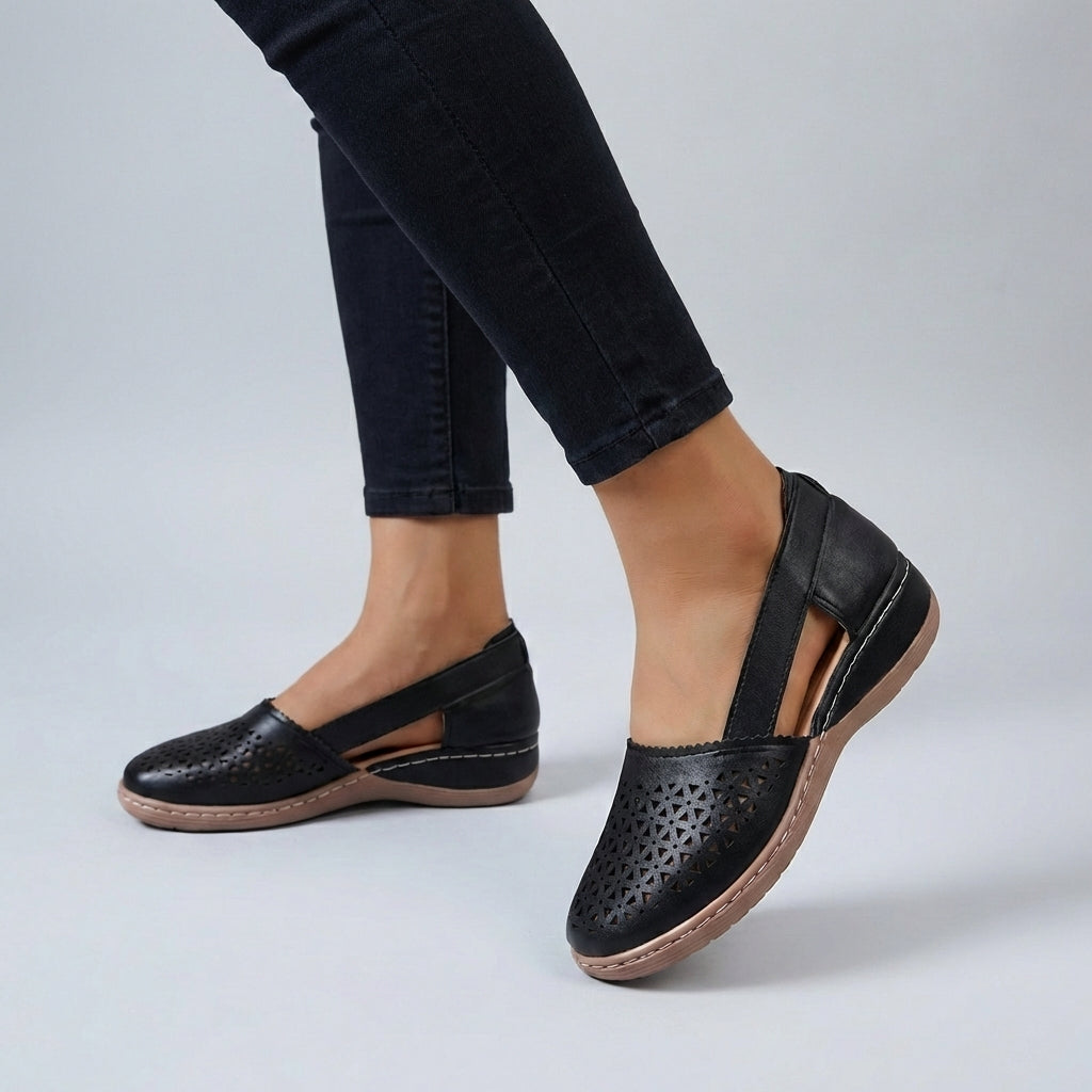 Women's Orthopaedic Cutout Slip-On Leather Loafers