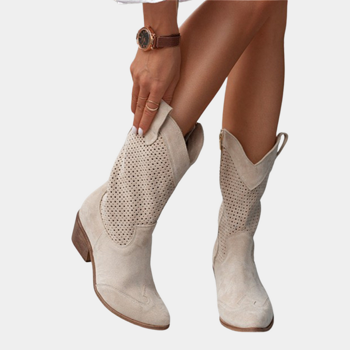 Women's Cowboy Orthopaedic Knee High Boots Perforated