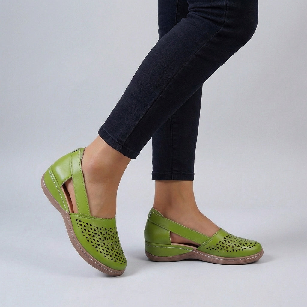 Women's Orthopaedic Cutout Slip-On Leather Loafers